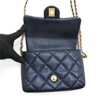 CHANEL 21K MY PERFECT MINI FLAP BAG CAVIAR BLACK GHW