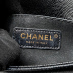 CHANEL SMALL BOY BAG CAVIAR BLACK GHW (MICROCHIP)