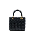 DIOR MEDIUM LADY DIOR LAMBSKIN BLACK GHW