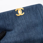 CHANEL LARGE 19 BAG DENIM DARK BLUE MULTICOLOR HARDWARE