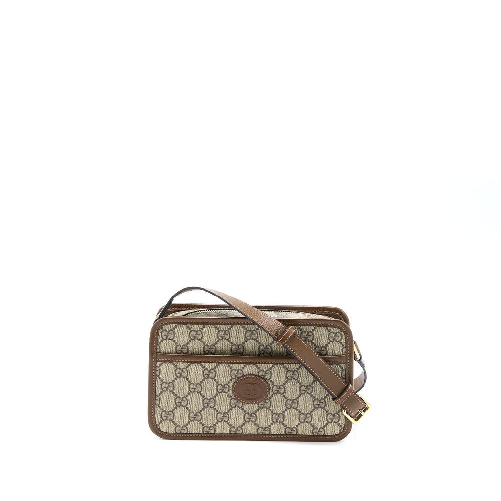 GUCCI MINI BAG INTERLOCKING G IN GG SUPREME CANVAS GHW
