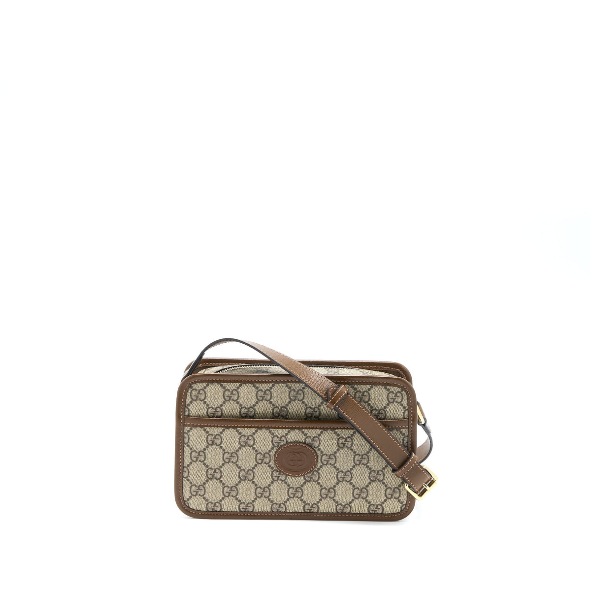 GUCCI MINI BAG INTERLOCKING G IN GG SUPREME CANVAS GHW
