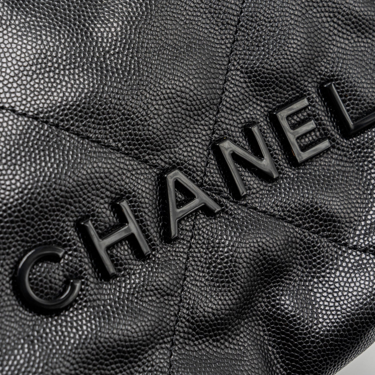 CHANEL MINI 22 BAG CAVIAR BLACK GHW (MICROCHIP)