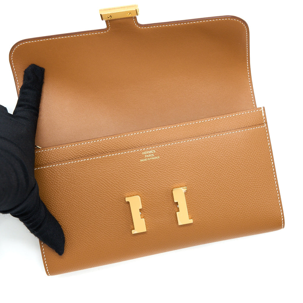 Hermes Constance Long Wallet Epsom Gold GHW