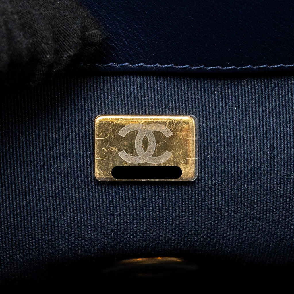 CHANEL LARGE 19 BAG DENIM DARK BLUE MULTICOLOR HARDWARE