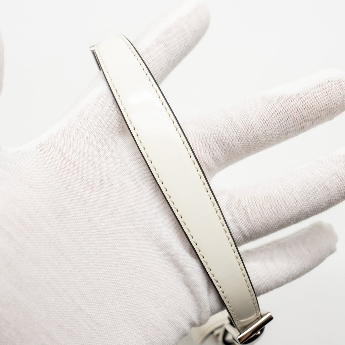 PRADA MINI CLEO SHOULDER BAG BRUSHED LEATHER WHITE SHW
