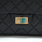 CHANEL MINI 2.55 REISSUE FLAP BAG AGED CALFSKIN BLACK GHW (MICROCHIP)
