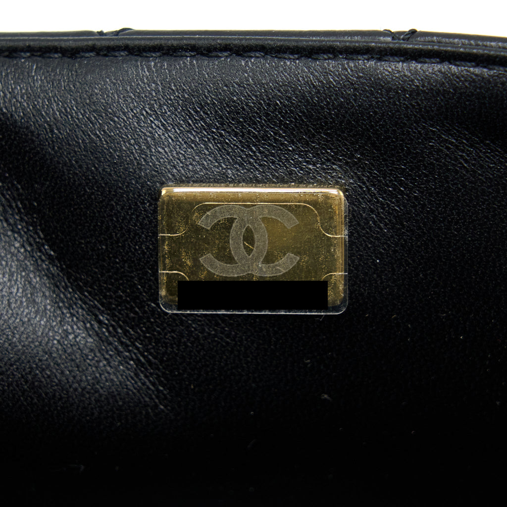 CHANEL MINI 2.55 REISSUE FLAP BAG AGED CALFSKIN BLACK GHW (MICROCHIP)