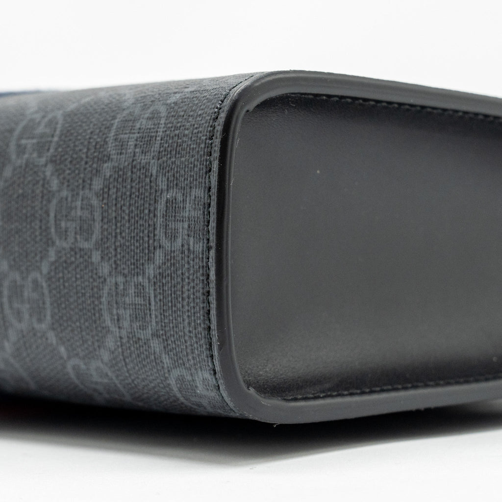 GUCCI GG SUPREME CANVAS / LEATHER ZIP CLUTCH BLACK/ MULTICOLOUR SHW