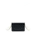 CHANEL GIANT PEARL CRUSH WALLET ON CHAIN BLACK