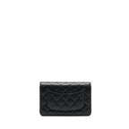 CHANEL CLASSIC WALLET ON CHAIN CAVIAR BLACK SHW (MICROCHIP)