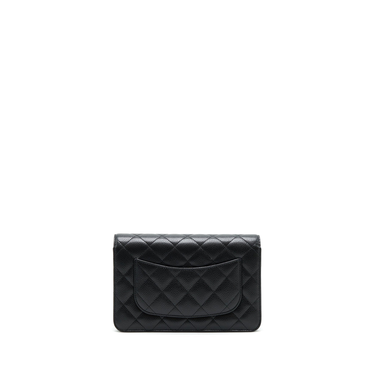 CHANEL CLASSIC WALLET ON CHAIN CAVIAR BLACK SHW (MICROCHIP)