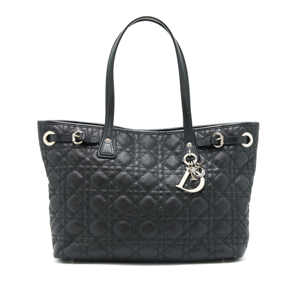 DIOR LADY DIOR TOTE BAG CANVAS BLACK SHW