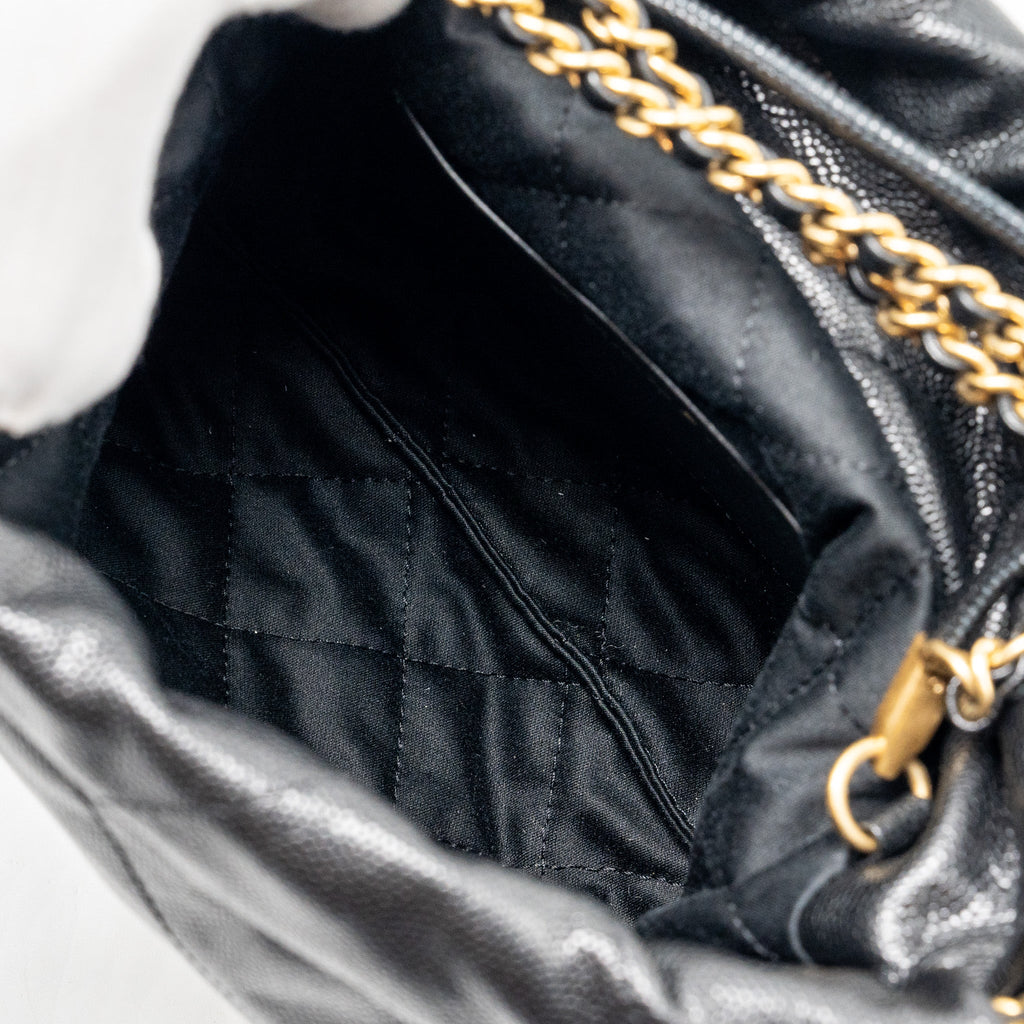 CHANEL MINI 22 BAG CAVIAR BLACK GHW (MICROCHIP)