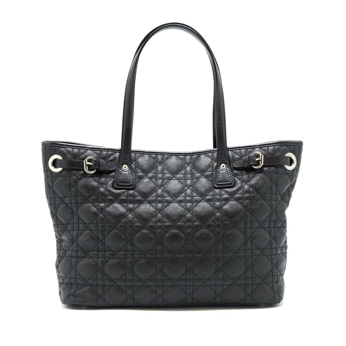 DIOR LADY DIOR TOTE BAG CANVAS BLACK SHW