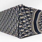DIOR MEDIUM BOOK TOTE OBLIQUE EMBROIDERY ECRU/BLUE