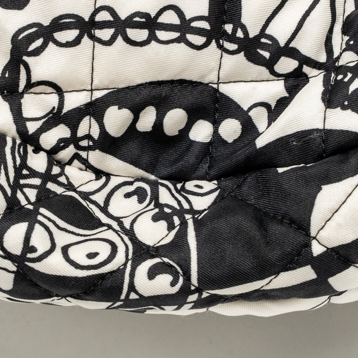 Chanel Dear Coco Hobo Bag Printed Fabric/Leather White/Black GHW (Microchip)
