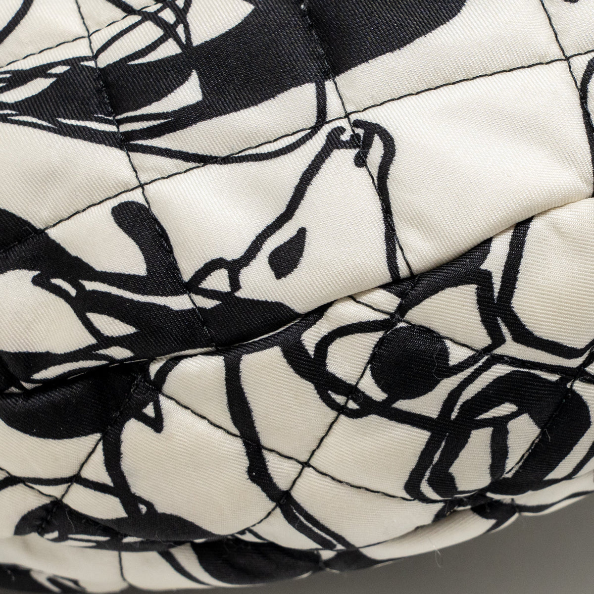 Chanel Dear Coco Hobo Bag Printed Fabric/Leather White/Black GHW (Microchip)