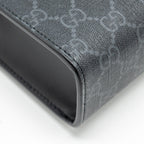 GUCCI GG SUPREME CANVAS / LEATHER ZIP CLUTCH BLACK/ MULTICOLOUR SHW