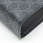 GUCCI GG SUPREME CANVAS / LEATHER ZIP CLUTCH BLACK/ MULTICOLOUR SHW