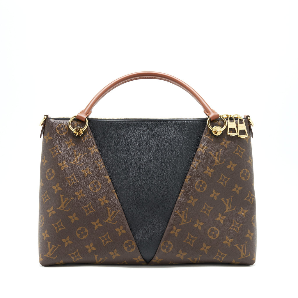 LOUIS VUITTON V TOTE BAG MEDIUM BLACK GHW