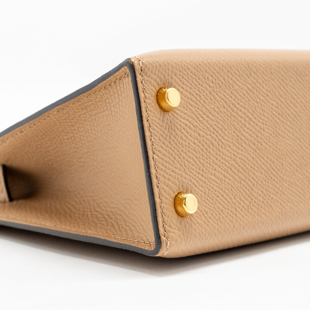 Hermes Mini Kelly II Epsom Chai GHW