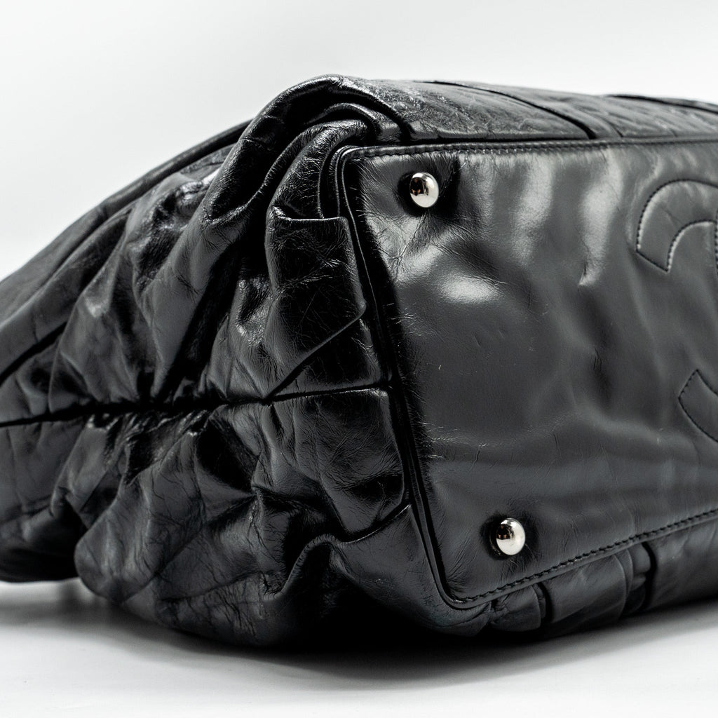 CHANEL TWISTED TOTE BAG CALFSKIN BLACK SHW