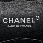 CHANEL VINTAGE MEDIUM CLASSIC FLAP BAG TWEED BLACK AND WHITE SHW