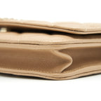 CHANEL 22S DETAILED LOGO WALLET ON CHAIN CAVIAR DARK BEIGE WITH LGHW (MICROCHIP)
