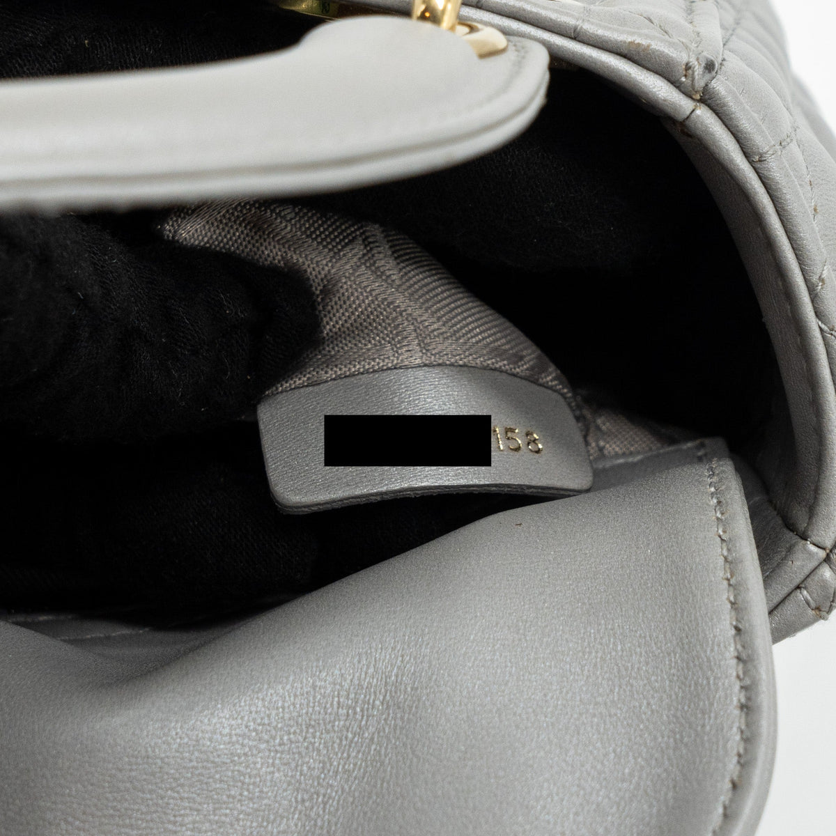 DIOR MINI LADY DIOR LAMBSKIN GREY LGHW