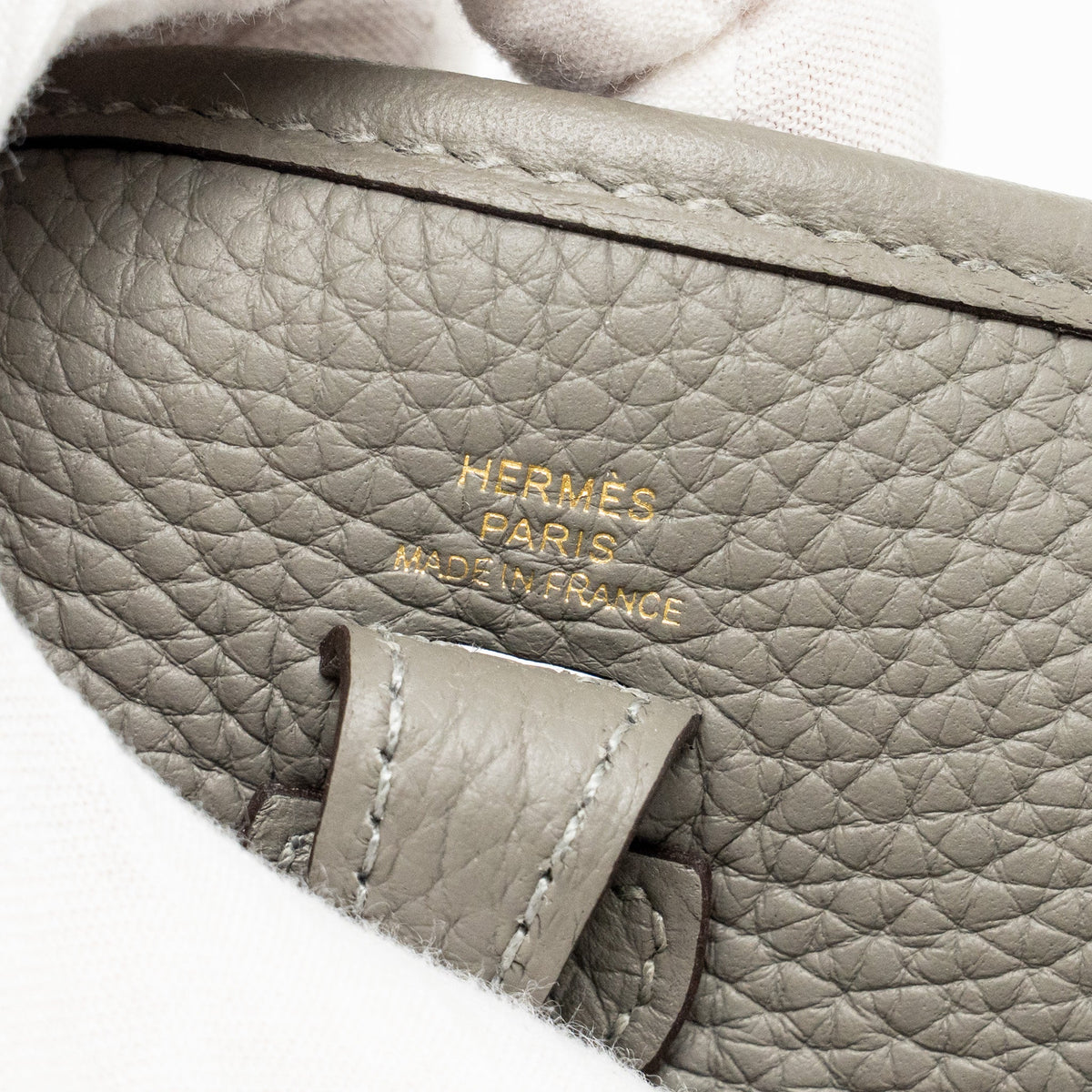 Hermes Mini Evelyne Clemence Gris Meyer GHW