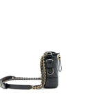 CHANEL CHEVRON GABRIELLE HOBO BAG BLACK WITH GOLD AND SILVER HARDWARE