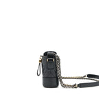 CHANEL CHEVRON GABRIELLE HOBO BAG BLACK WITH GOLD AND SILVER HARDWARE