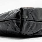 CHANEL MINI 22 BAG CALFSKIN BLACK GHW (MICROCHIP)
