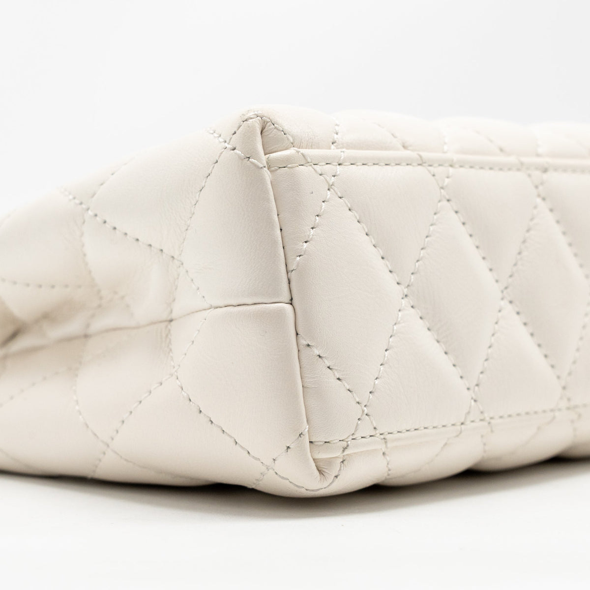 CHANEL MINI KELLY SHOPPING TOTE BAG CALFSKIN WHITE GHW (MICROCHIP)