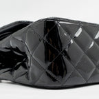 CHANEL JUMBO CLASSIC DOUBLE FLAP BAG PATENT BLACK SHW