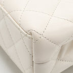 CHANEL MINI KELLY SHOPPING TOTE BAG CALFSKIN WHITE GHW (MICROCHIP)