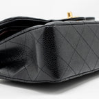 CHANEL SMALL CLASSIC DOUBLE FLAP BAG CAVIAR BLACK GHW (MICROCHIP)