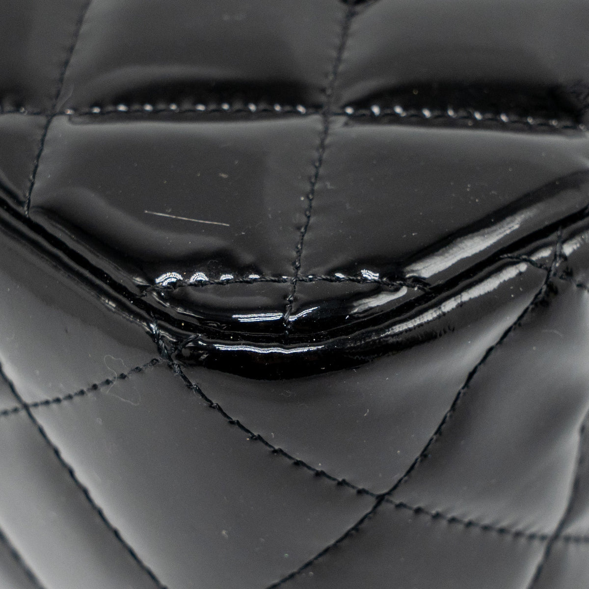CHANEL JUMBO CLASSIC DOUBLE FLAP BAG PATENT BLACK SHW