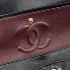 CHANEL MEDIUM CLASSIC DOUBLE FLAP BAG CHEVRON LAMBSKIN BLACK LGHW