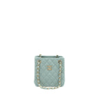 CHANEL 23C MINI BUCKET CAVIAR LIGHT GREY LGHW (MICROCHIP)