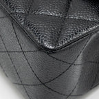 CHANEL SMALL CLASSIC DOUBLE FLAP BAG CAVIAR BLACK GHW (MICROCHIP)