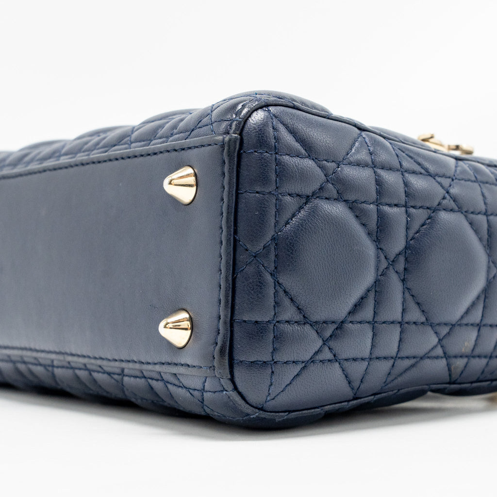 DIOR MY ABC SMALL LADY DIOR LAMBSKIN DARK BLUE LGHW