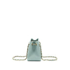 CHANEL 23C MINI BUCKET CAVIAR LIGHT GREY LGHW (MICROCHIP)
