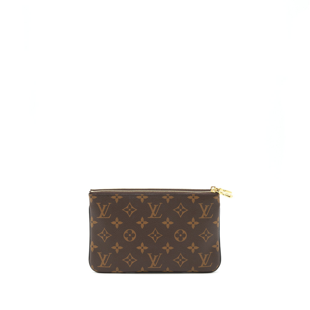 LOUIS VUITTON DOUBLE ZIP POCHETTE MONOGRAM GHW