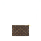 LOUIS VUITTON DOUBLE ZIP POCHETTE MONOGRAM GHW