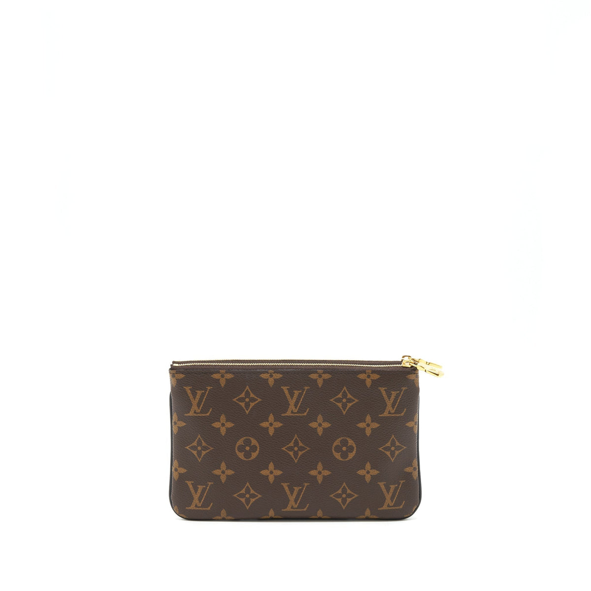 LOUIS VUITTON DOUBLE ZIP POCHETTE MONOGRAM GHW