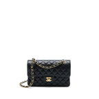 CHANEL SMALL CLASSIC FLAP BAG CAVIAR BLACK GHW (MICROCHIP)