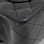 CHANEL SMALL CLASSIC DOUBLE FLAP BAG CAVIAR BLACK GHW (MICROCHIP)