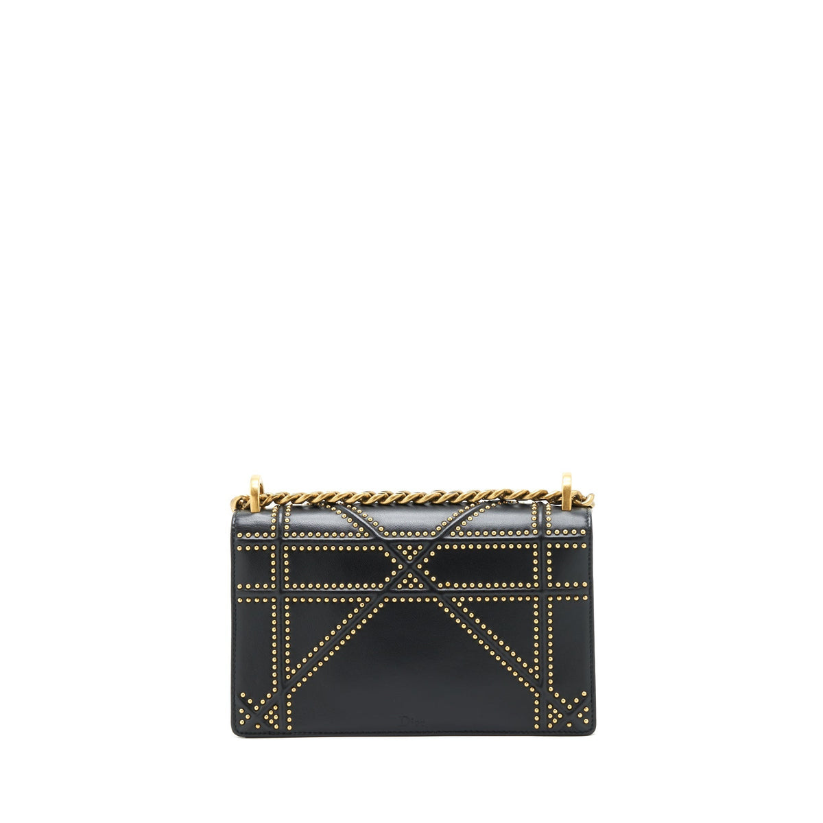 DIOR SMALL STUDDED DIORAMA BLACK GHW